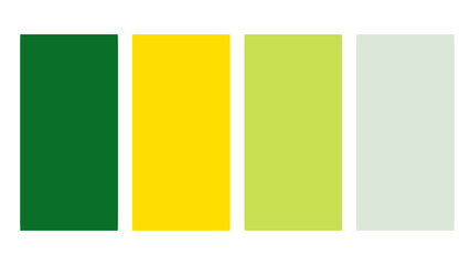 Green and yellow color palette. Set of bright color palette combination in rgb hex. Color palette for ui ux design. Abstract vector illustration for your graphic design, banner, poster or landing page