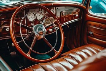 Foto op Canvas vintage car interior © Nazir