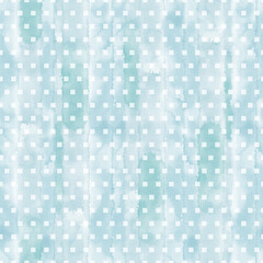 Abstract geometric background. Squares on a blue watercolor. Vector. Perfect for design templates, wallpaper, wrapping, fabric and textile, print. - 758682937