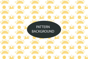crown yellow popular pattern background. an be used for wallpaper, pattern fills, web page background, surface textures. Vector Illustration. - obrazy, fototapety, plakaty