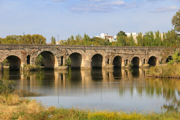 The Roman Stone Bridge over the Guadiana River