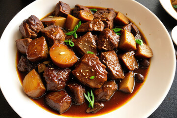 The most common and famous dish in the Philippines is Adobo
