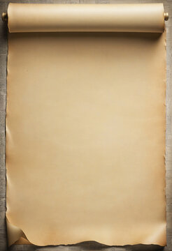 Old Parchment paper scroll isolated on white