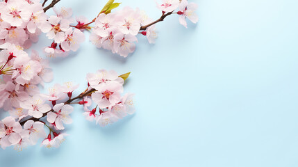 Cherry tree blossom. April floral nature and spring background.