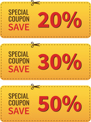 Set of save coupons