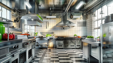Culinary Excellence: Exploring the Professional Kitchen, Showcasing Stainless Steel Ovens and Stoves in a Modern Culinary Setting