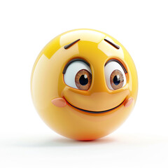 kind yellow smiley face on a white background, 3D