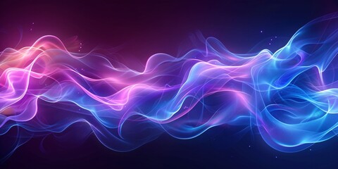 Fluid iridescent smooth gradient flow. Lavender fluorescent hue surge. Azure luminous sleek streaks backdrop. Luminescent trail surge flame route trace stripe and glowing curve swirl.