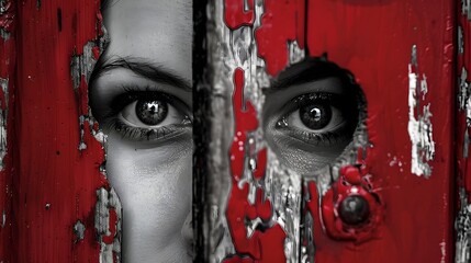 Dramatic Red and Black Eye Artwork, Suitable for Bold Visual Designs