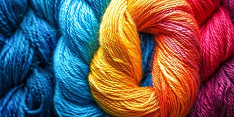 Assorted colored yarn in numeral form.