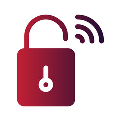 padlock flat gradient icon