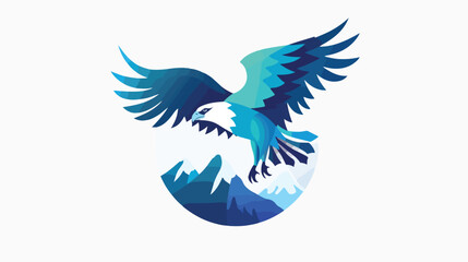 Fototapeta na wymiar Creative egle logo icon design with sky background