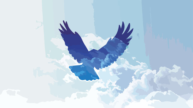 Creative egle logo icon design with sky background