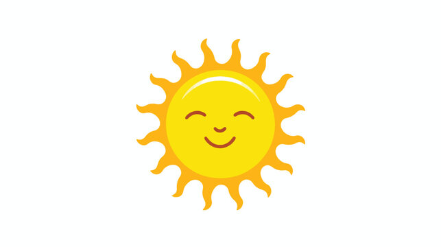 Cute sun icon in vector  silhouette icon flat vector