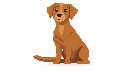 Flat icon design of dog cartoon flat vector 