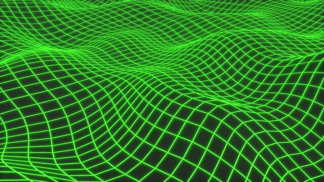 Green mesh grid futuristic glow able to loop endless 4k