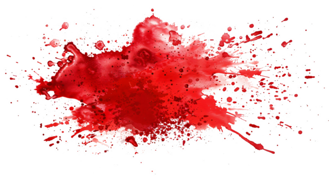 blood or paint splatters isolated on white background,graphic resources,halloween concept	
