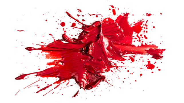 blood or paint splatters isolated on white background,graphic resources,halloween concept	
