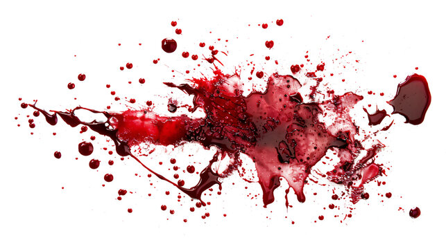 blood or paint splatters isolated on white background,graphic resources,halloween concept	
