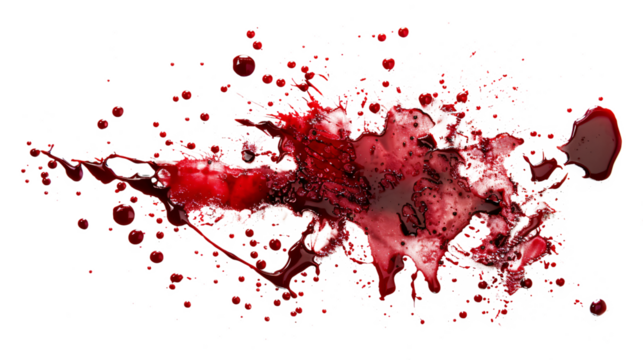 blood or paint splatters isolated on white background,graphic resources,halloween concept	
