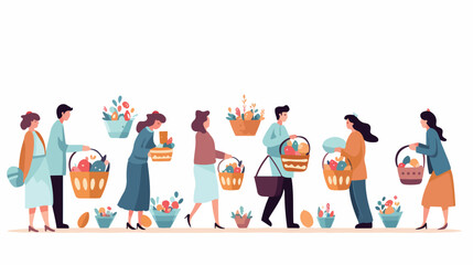 Write about the tradition of Easter baskets  - obrazy, fototapety, plakaty