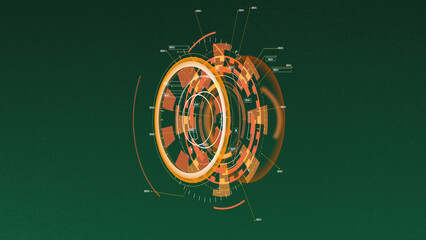 Ready to use, Sci-fi Futuristic UI FUI abstract circular element design, GUI design, Circular Machine elements for monitors as background and machine assets