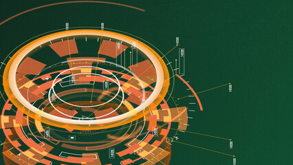 Ready to use, Sci-fi Futuristic UI FUI abstract circular element design, GUI design, Circular Machine elements for monitors as background and machine assets