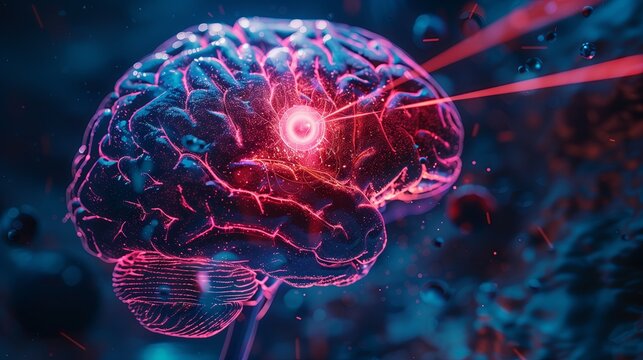 This image symbolizes the cutting-edge laser treatment, showcasing its role in precisely targeting and reducing brain tumors, reflecting hope and technological advancement in medical science.