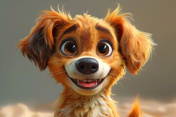 Cute Baby Puppy Dog Illustration Cartoon Art Generative AI