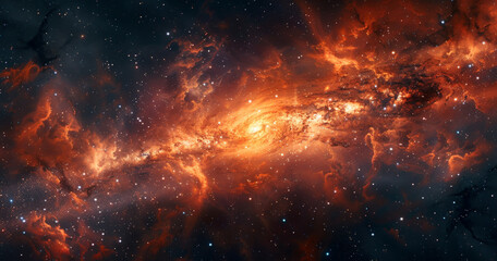 Fototapeta premium Space wallpaper. Beautiful cosmos background with nebula, stars, and galaxies illuminating the vastness of space. 