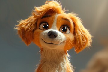 Cute Baby Puppy Dog Illustration Cartoon Art Generative AI