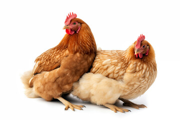Fototapeta premium Brown hen isolated on white background.