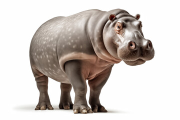 Fototapeta premium Hippopotamus isolated on white background.
