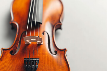 Fototapeta na wymiar Close-up of a violin showcasing its exquisite craftmanship and beauty of its design
