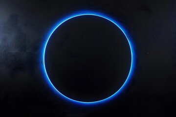 blue circle, black background