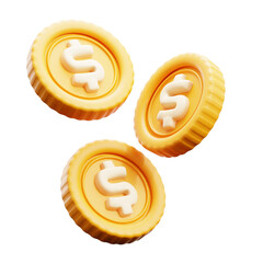 Soaring 3D Dollar Coins Icons