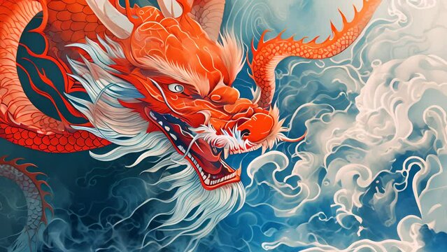 chinese dragon roaring
