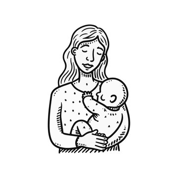 Mother_with_baby_in_cartoon_doodle_style__Image