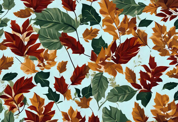 Leaves seamless pattern. stock illustration