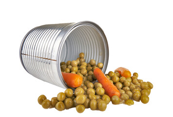 a tin of peas and carrots
