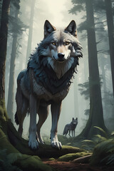 wolves in the woods