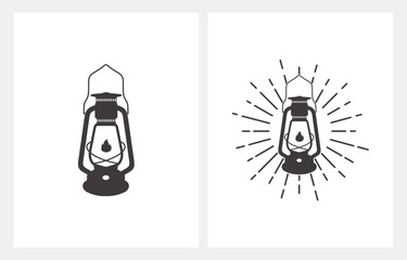 Vintage Shining Lantern Light logo design vector inspiration 