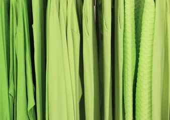 Assortment of green fabric textures
