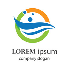 illustration of the logo of waves and sun in the morning