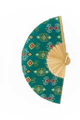 traditional fan with Indonesian batik pattern. Beautiful design batik hand fan