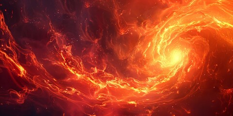 Abstract fiery swirls suggesting a cosmic event in a universe of flames and energy
