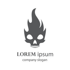 spooky human head skull logo design