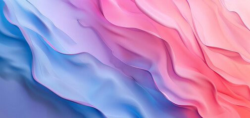 A wavy light blue satin fabric drapes over a smooth silk background - obrazy, fototapety, plakaty