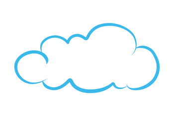 Vector Hand Drawn Cloud Isolated on White Background. Cartoon cloud in retro style. Clouds Set in Hand Drawn Vintage Retro Style Cartoon Clouds design elements. Engraving Style illustrations.