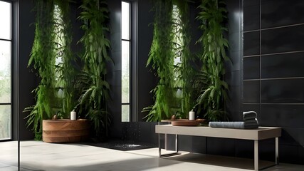 Modern minimalist spa bathroom
